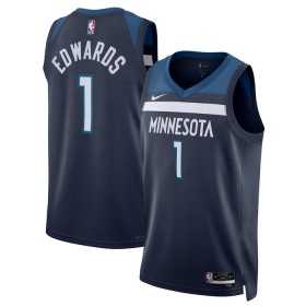 Camiseta Hombre NBA Minnesota Timberwolves Anthony Edwards 1 2022-23 Nike Icon Edition Navy Swingman